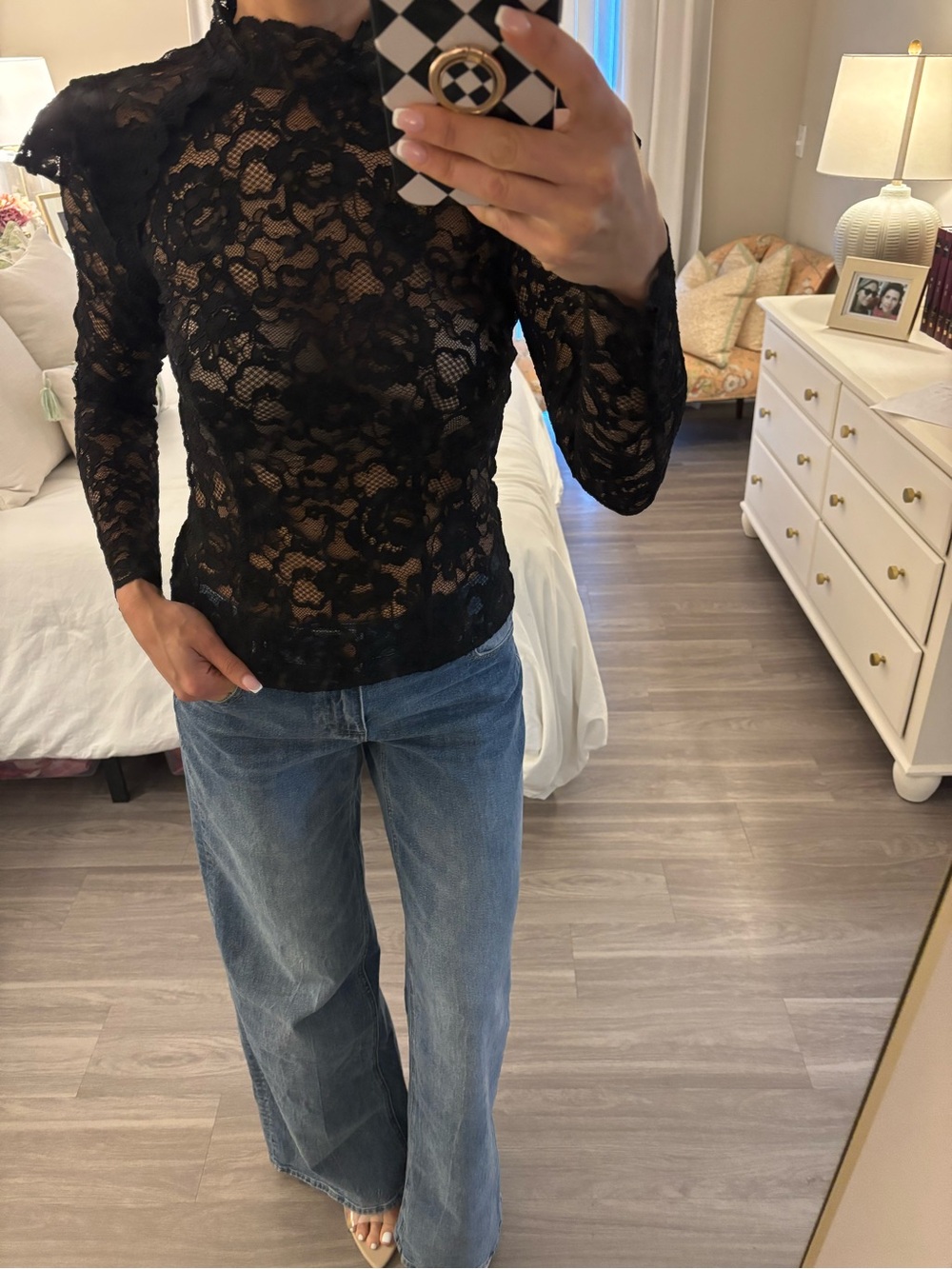 🖤 Jay Godfrey Black Lace High-Neck Blouse